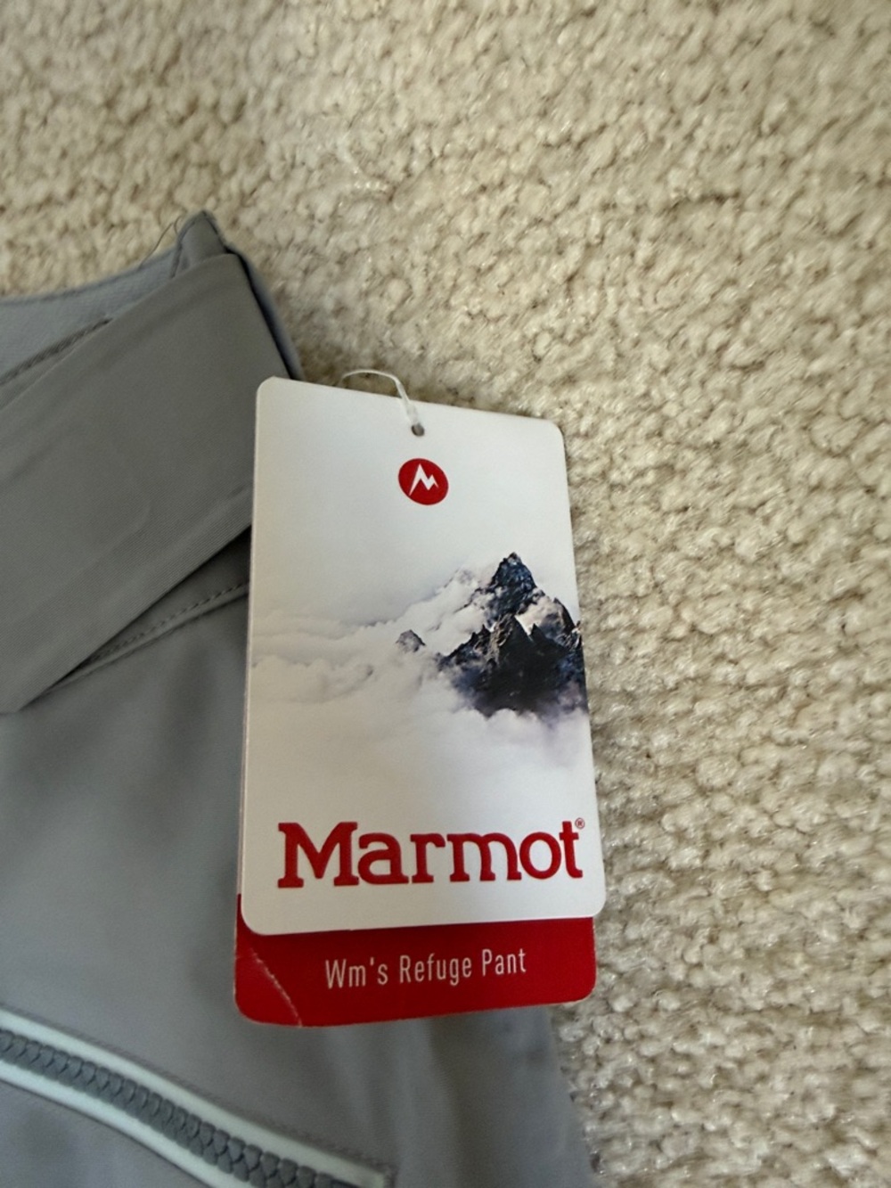 Marmot women’s Light Gray Waterproof Ski Pants with Black Cuffs - Picture 7 of 8